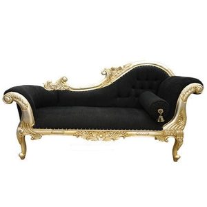 Chaise Lounge Black and Gold
