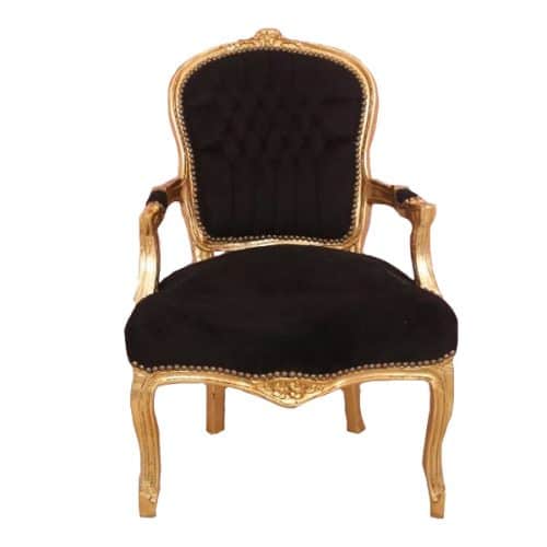 Black and Gold French Arm Chair