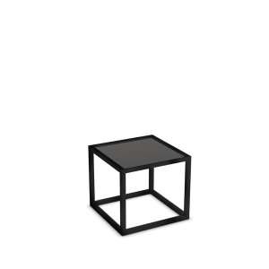 Black Edge Square Coffee Table with Black Top