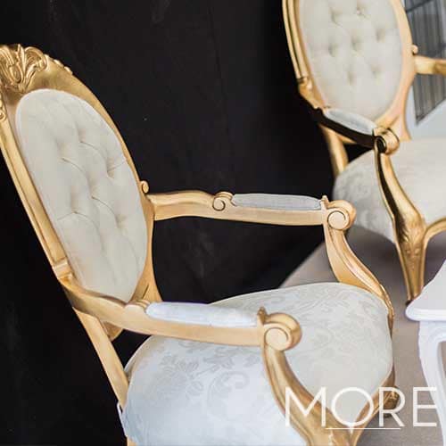 Cream and Gold Arm Chair