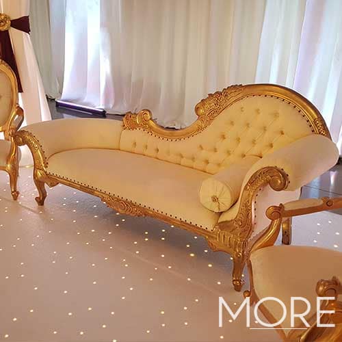 Chaise Lounge Cream and Gold