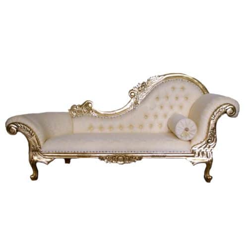 Chaise Lounge Cream and Gold