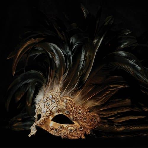 Venetian Mask Backdrop Black and Gold