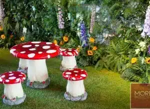 Mushroom Stool and Table Set