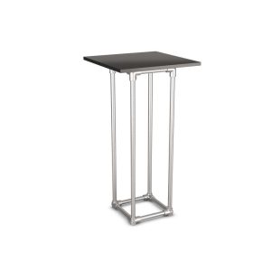 Industrial Poseur Table with Black Top
