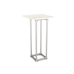 Industrial Poseur Table with White Top