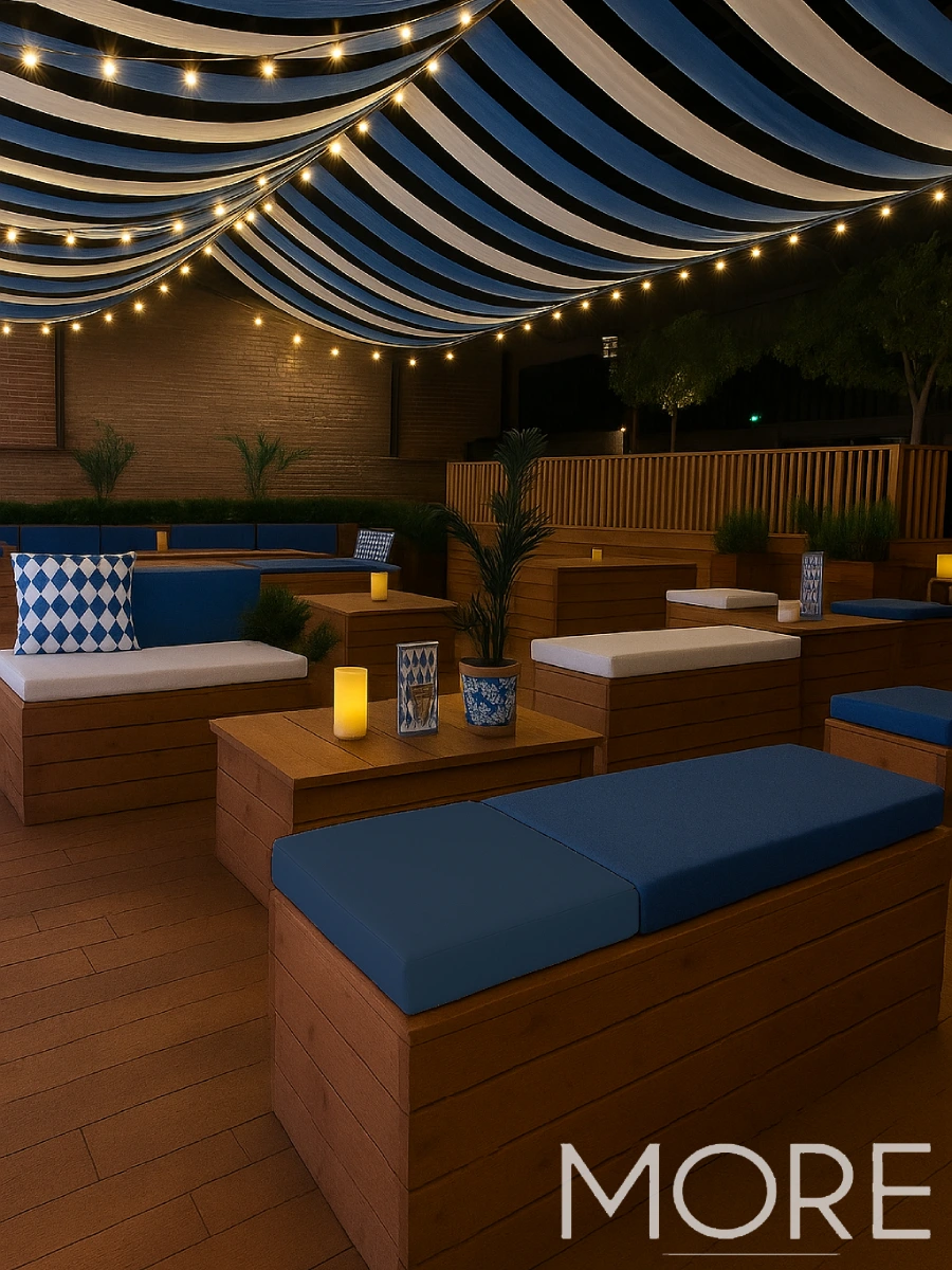 Outdoor festoon canopy wedding