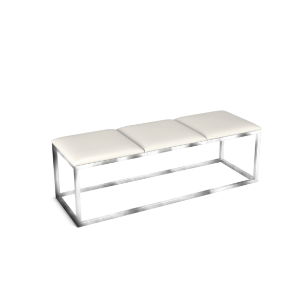 Reflections Bench Seat with White Leatherette Seat Pad