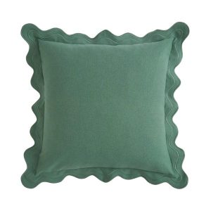 40cm Scalloped Green Cushion