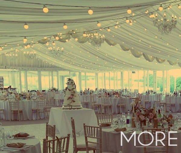 Keythorpe Manor Marquee wedding festoon ceiling canopy