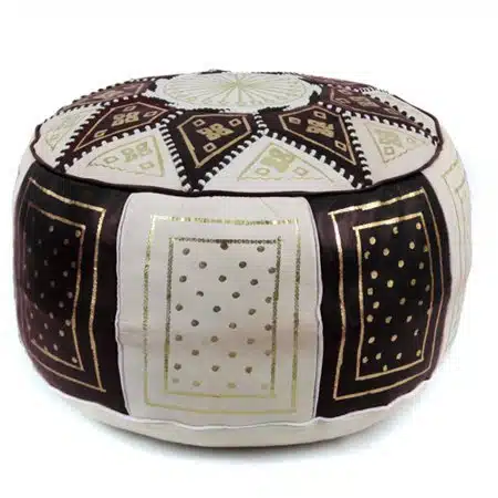 Moroccan Black And White Pouffes