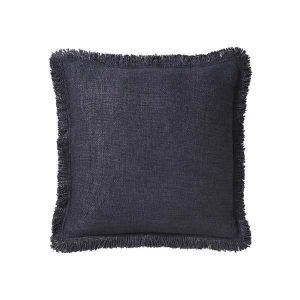 45cm Fringed Navy Cushion