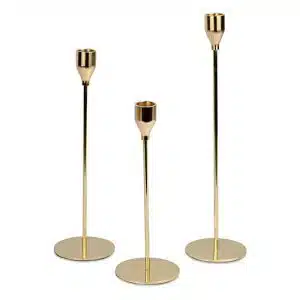 Gold Candlesticks - set of 3