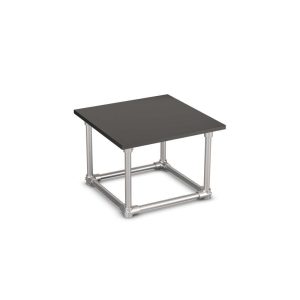 Industrial Square Coffee Table with Black Top